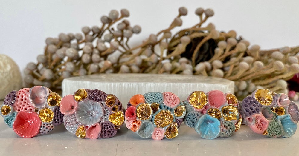 Multicolour ‘Rock Coral’ Ring collection #2 - Choose a Size