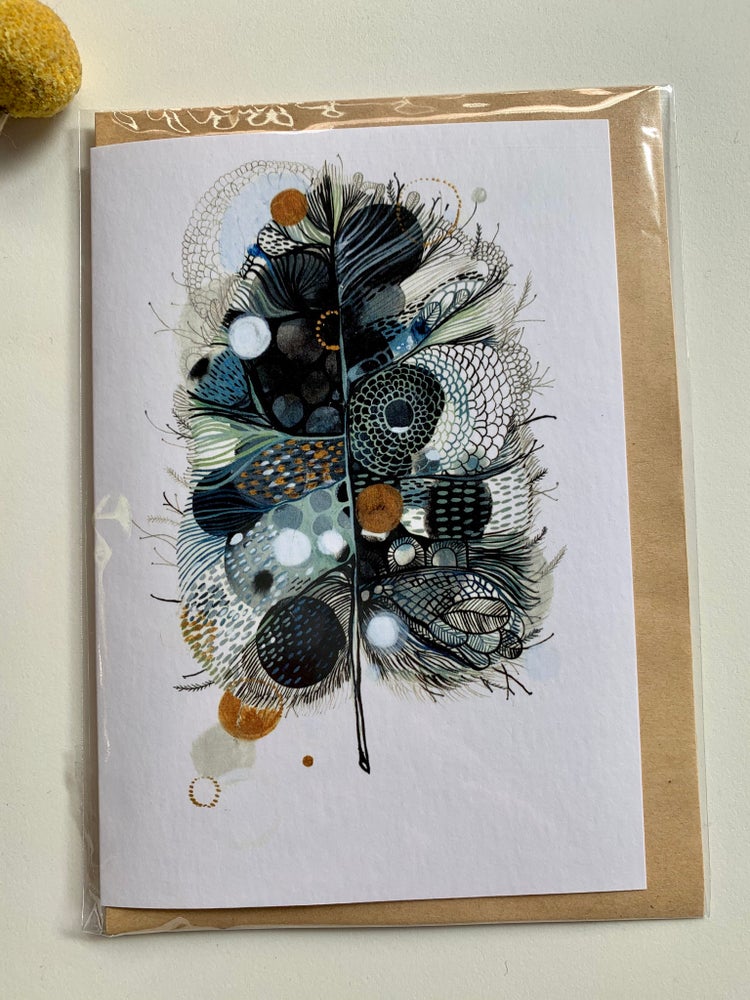 ‘Grey feather’ greeting card