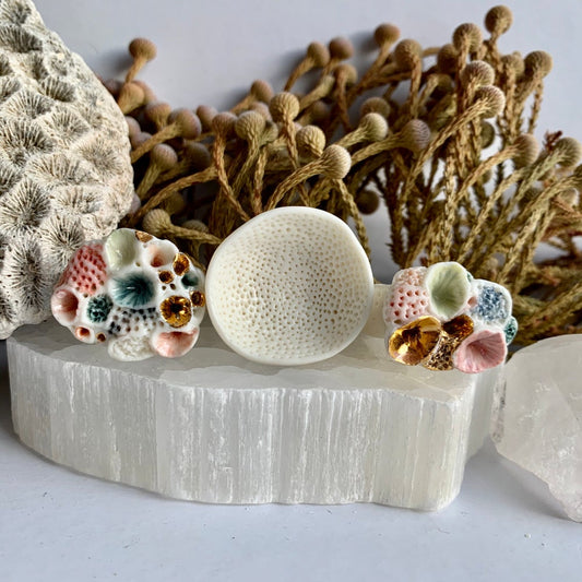 ‘Rock coral’ porcelain ring, choose your size