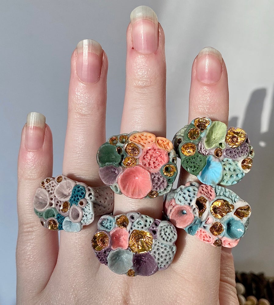 Multicolour ‘Rock Coral’ Ring - Choose a Size