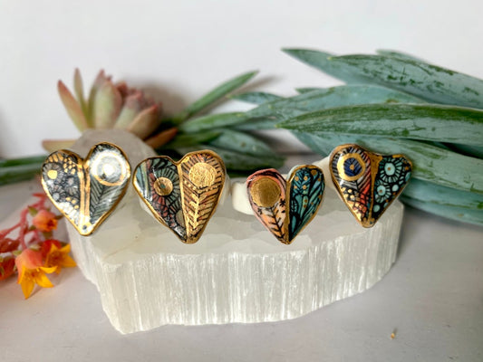 ‘Wings’ porcelain ring, choose one
