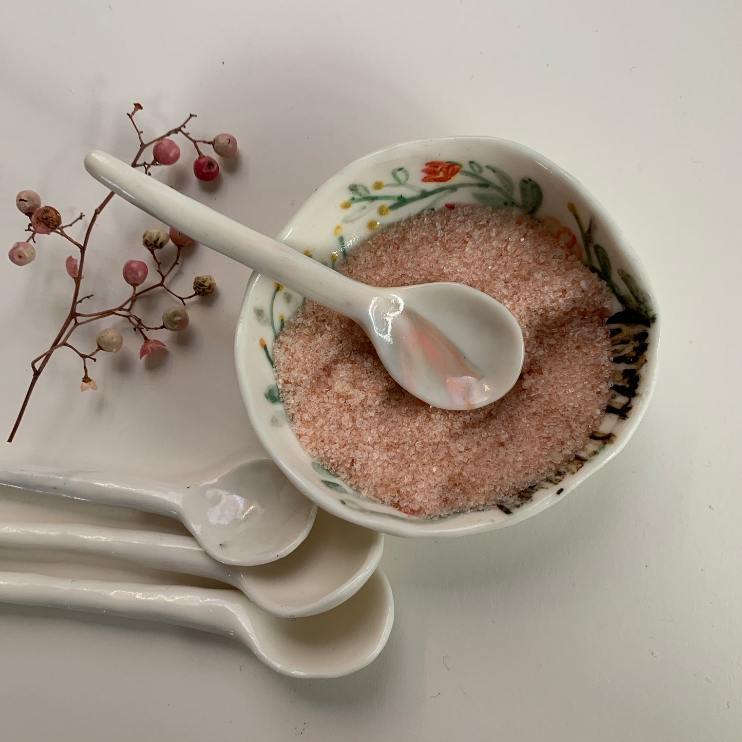 One porcelain small spoon
