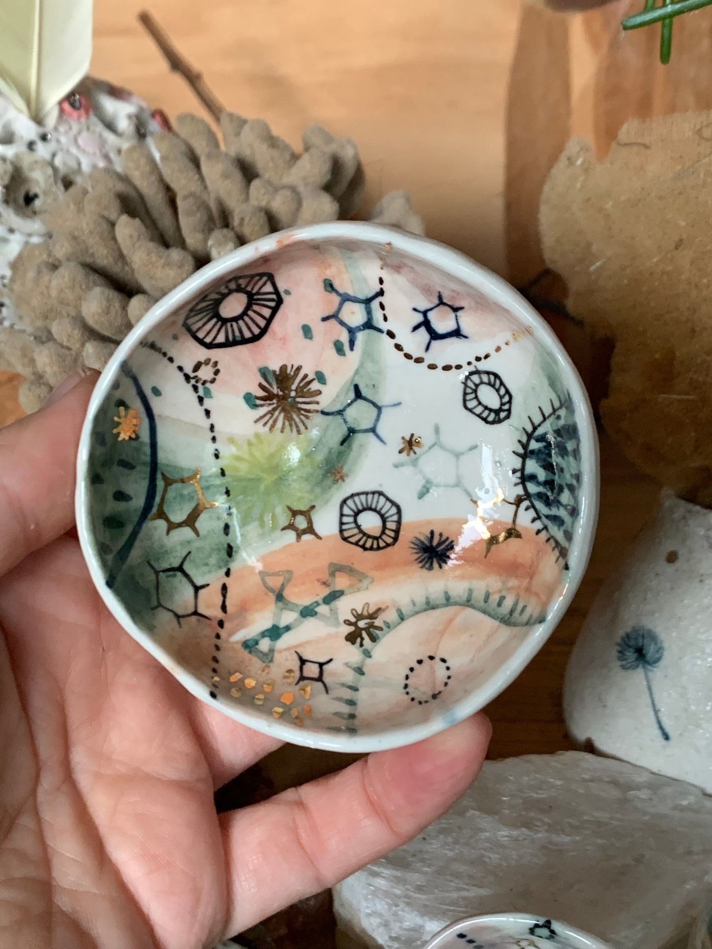 Hand Painted Small ‘stars and cells’ Bowl