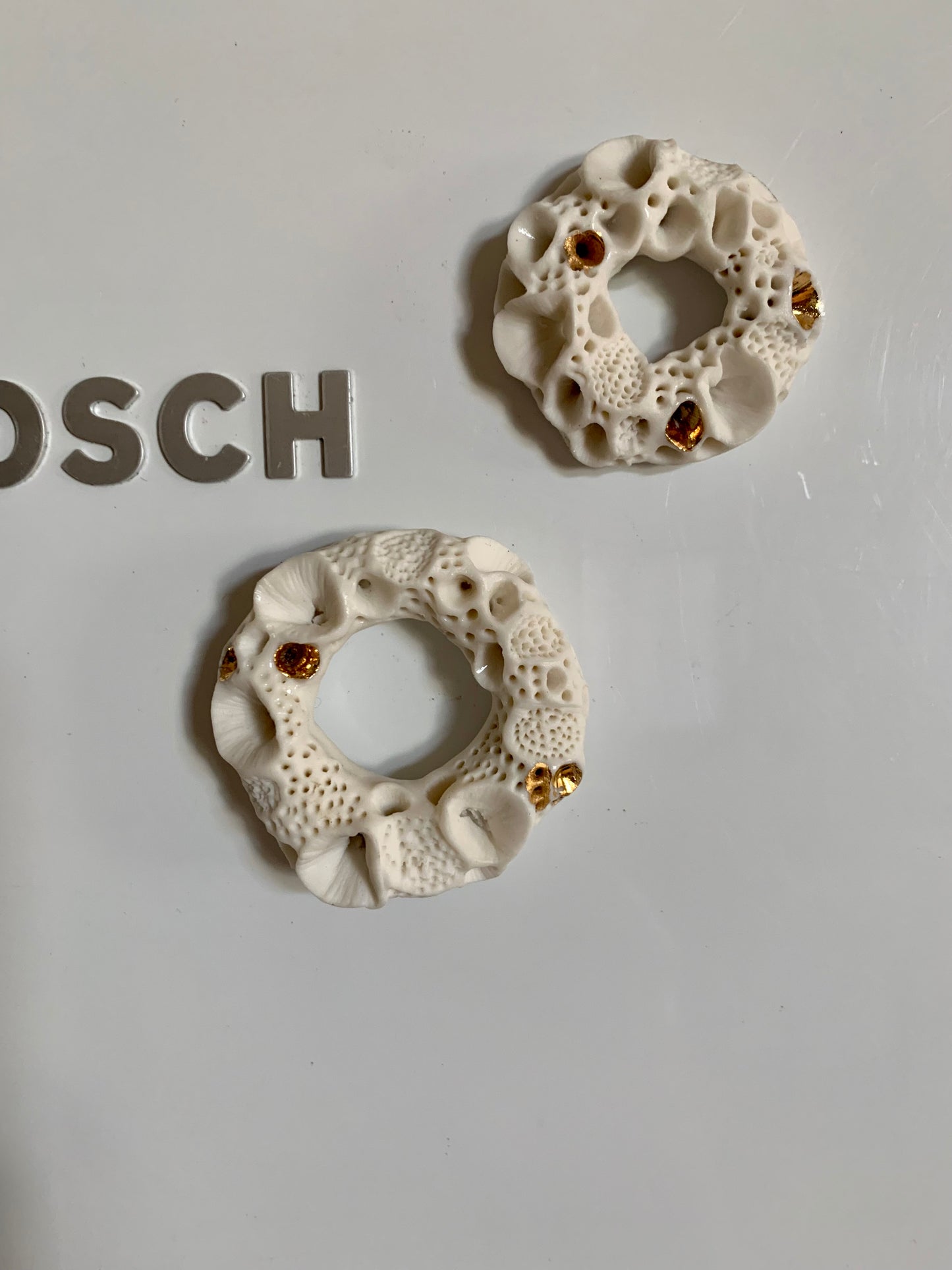 Porcelain ‘Coral’ hand crafted fridge magnet set