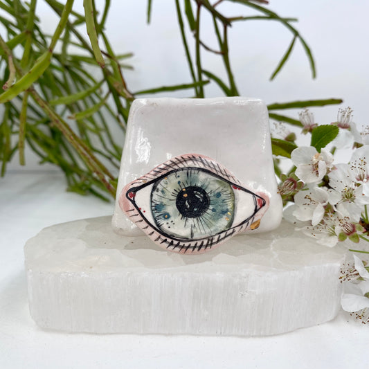 ‘The Protective Eye’ Hand Painted Porcelain Brooch