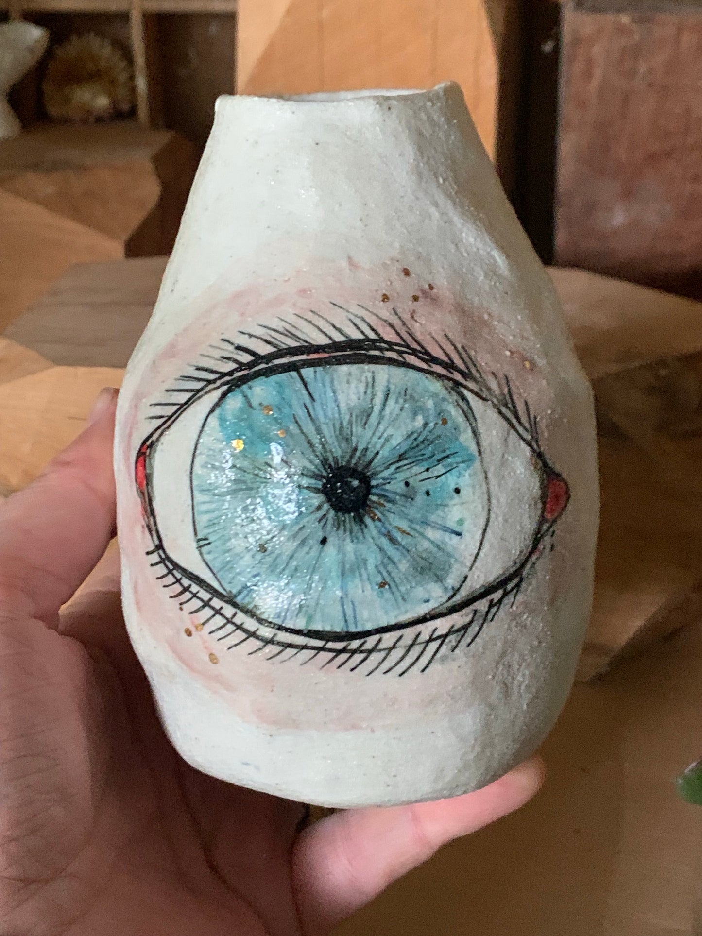 Hand painted ‘the protective eye’ vase