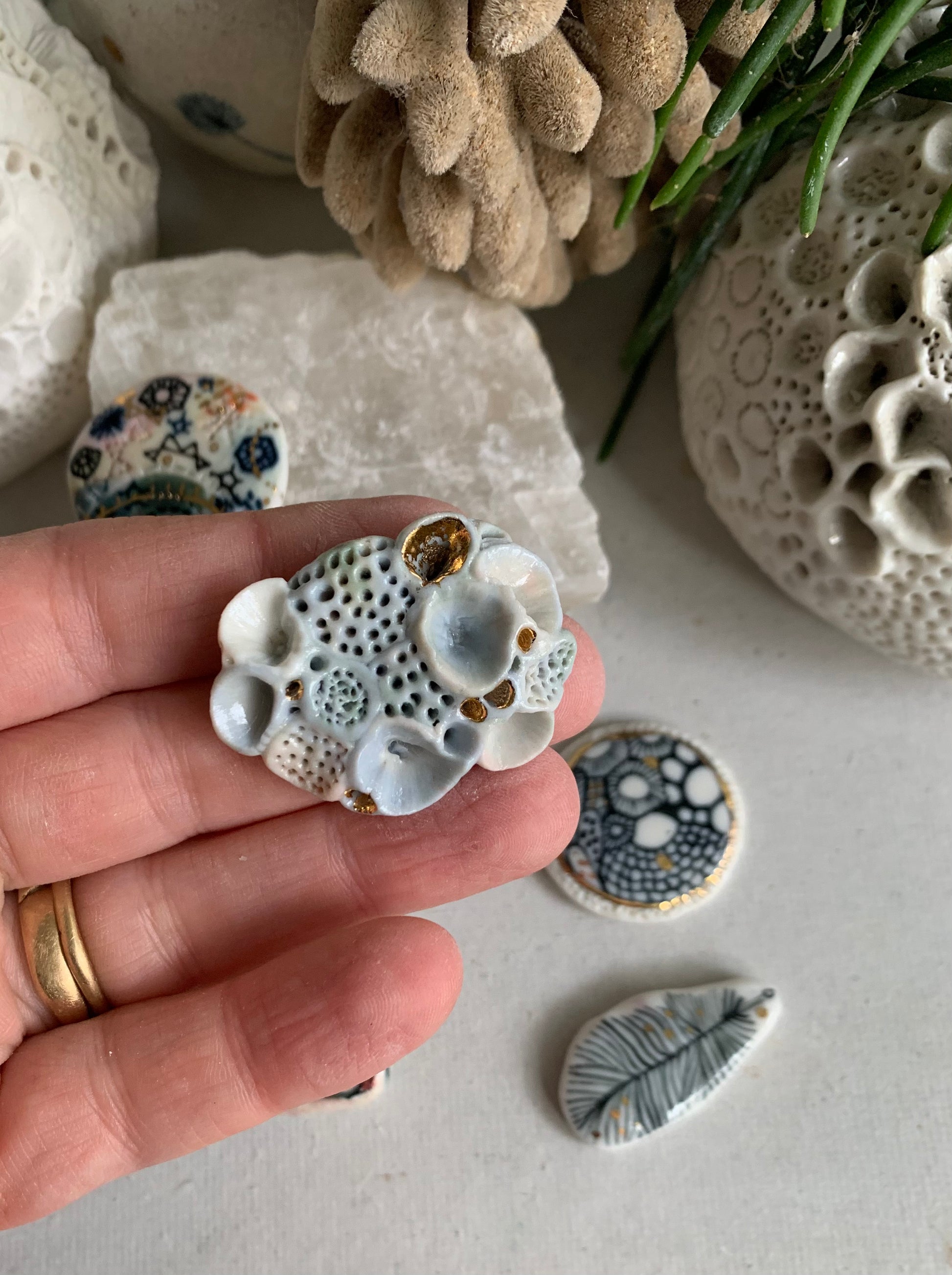 Ceramic brooches deals